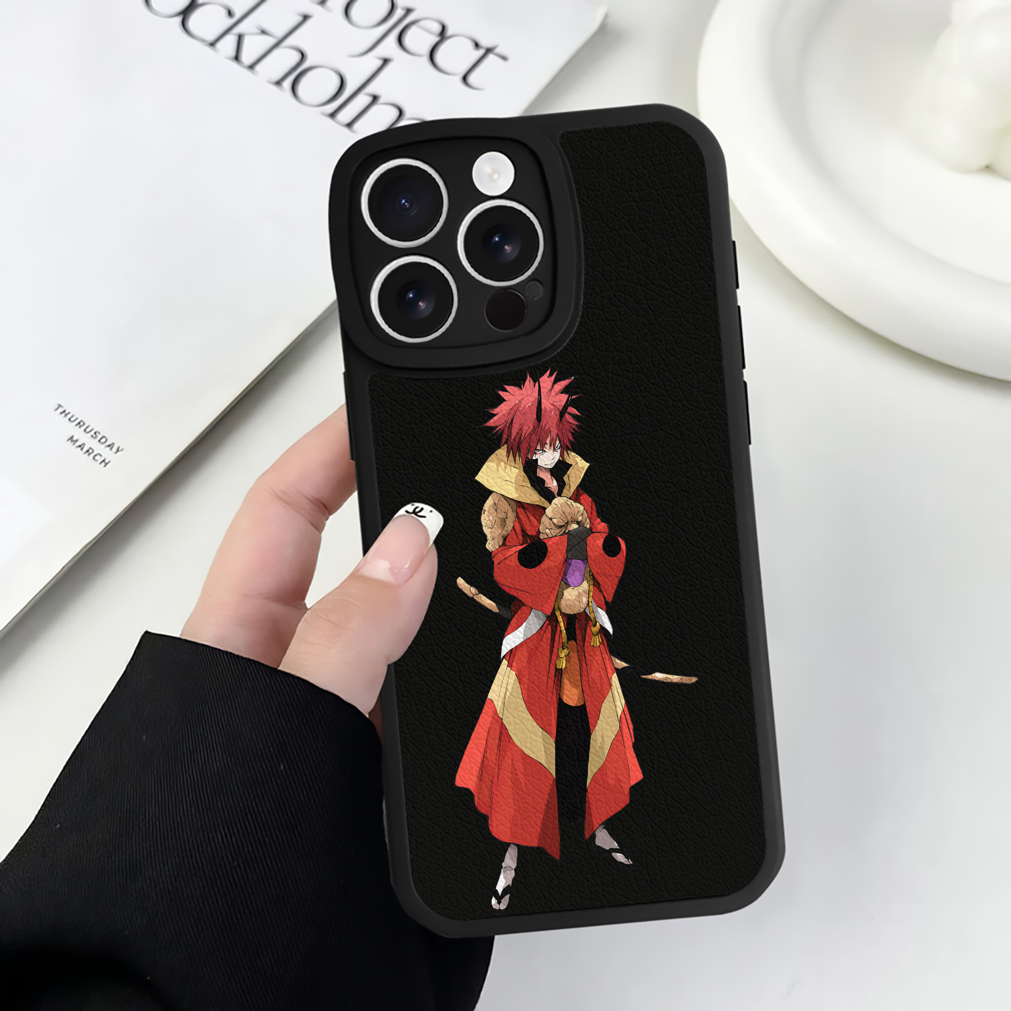 （画像用） 転スラ Regarding Reincarnated to Slime 【iPhone 16シリーズ対応】シリコンスマホケース（レザー調） 材質：シリコン